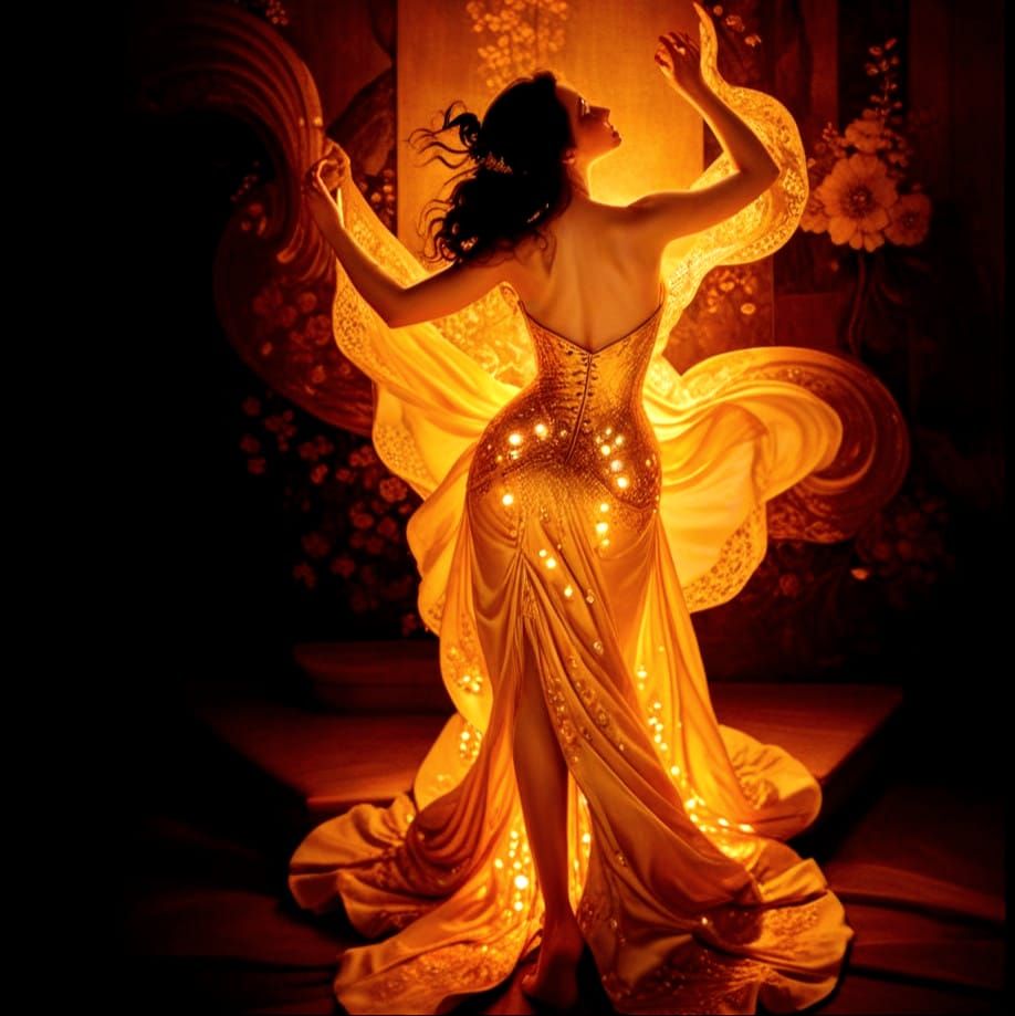 Elegant Woman in Opulent Baroque Setting