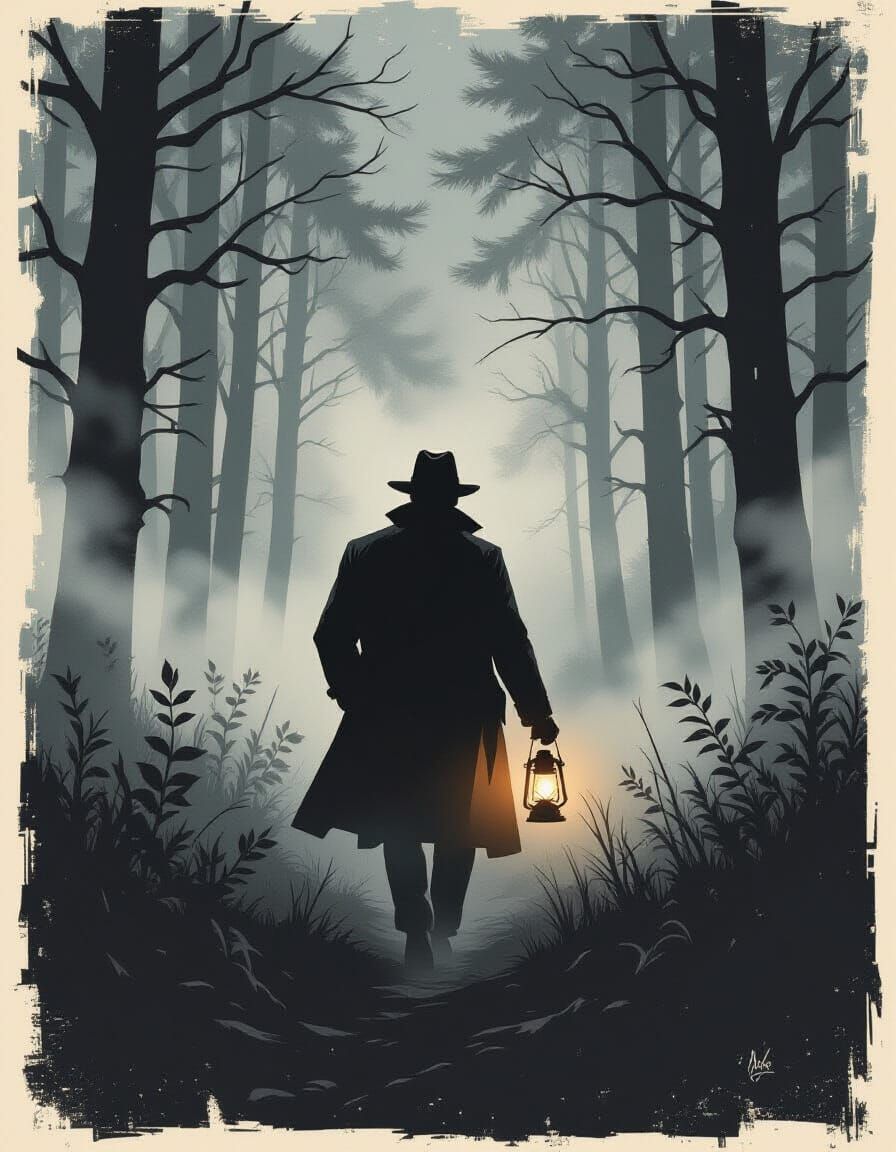 Detective in Wilderness, Film Noir Poster Art