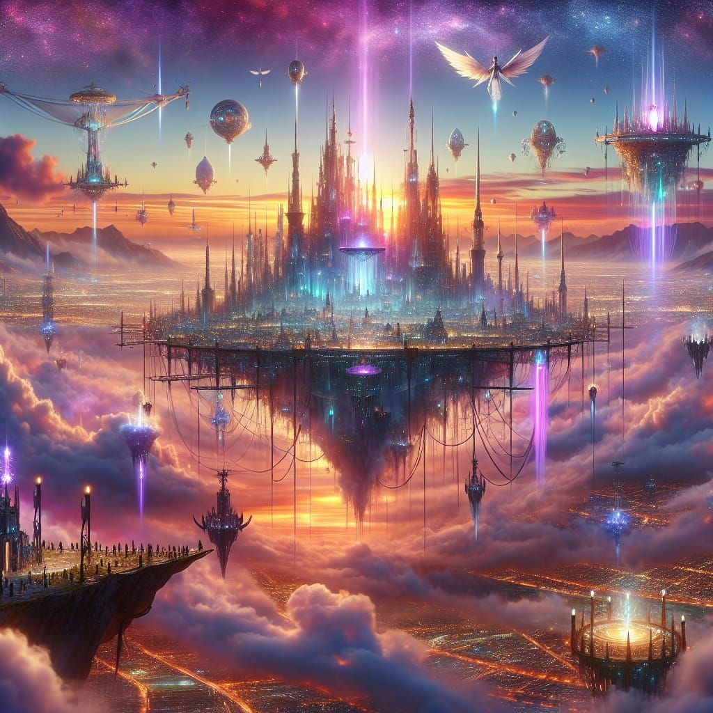 Spectacular Floating City at Twilight