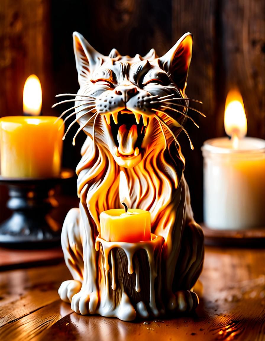 Hissing Cat Candle
