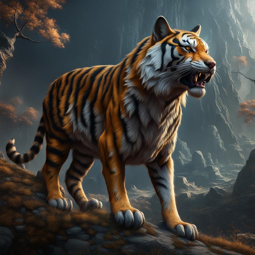 Fantastical Tiger Wolf Concept Art