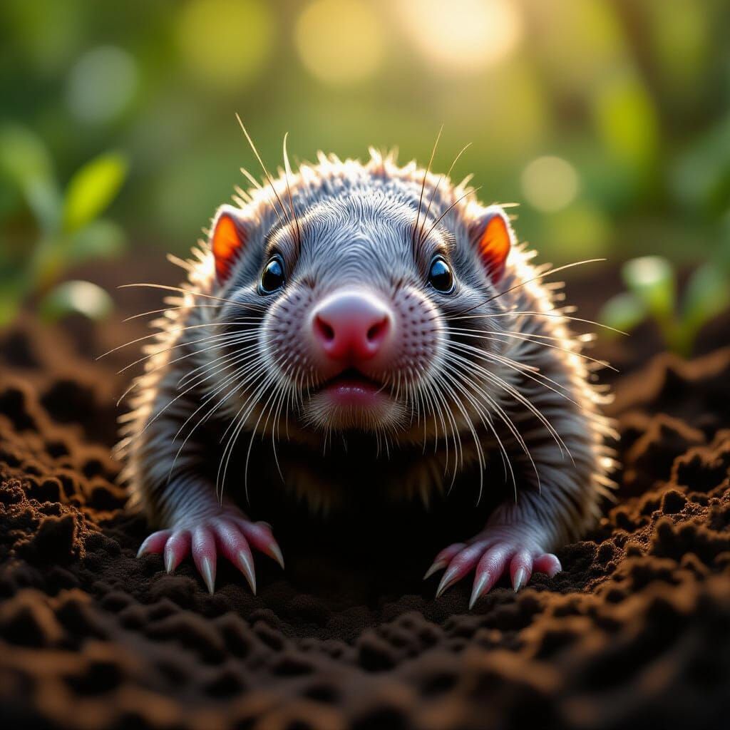 Hyper-Realistic Star-Nosed Mole Portrait