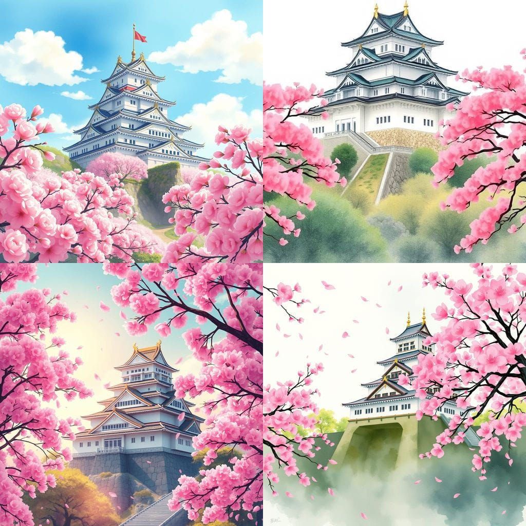 Kumamoto Castle in Cherry Blossom Season