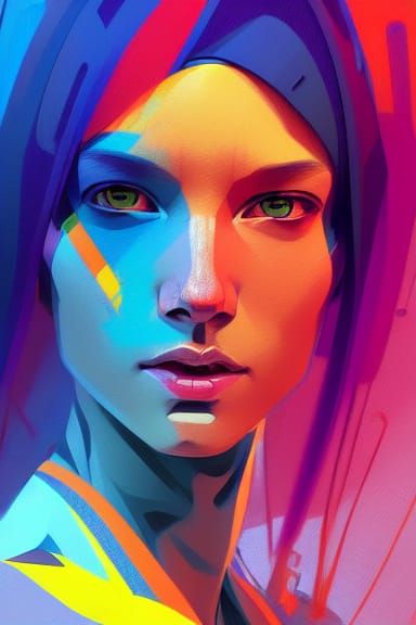 Abstract Portrait with Dynamic Lighting