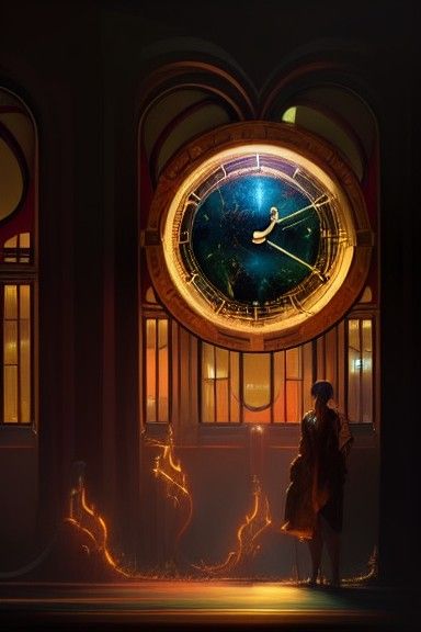 Time Dimensional Portal in Steampunk Art Deco Style