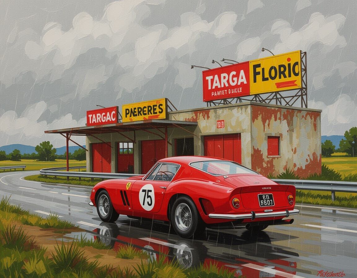 Ferrari 250GTO Races Through Sicily: Neo-Impressionism