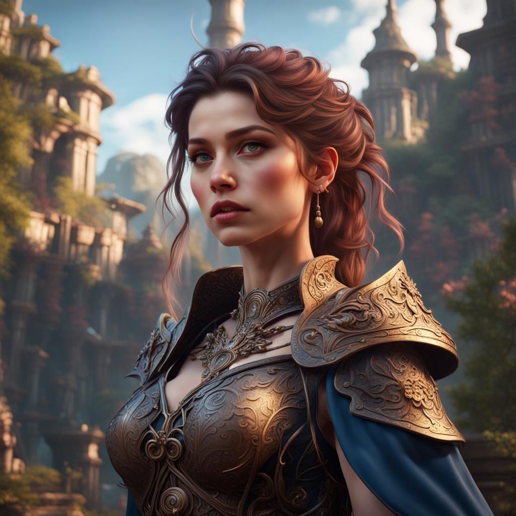 Beautiful Girl in Detailed Matte Painting