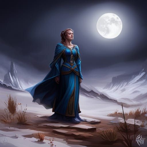 Bleak Winter Moon: Hyperdetailed Concept Art