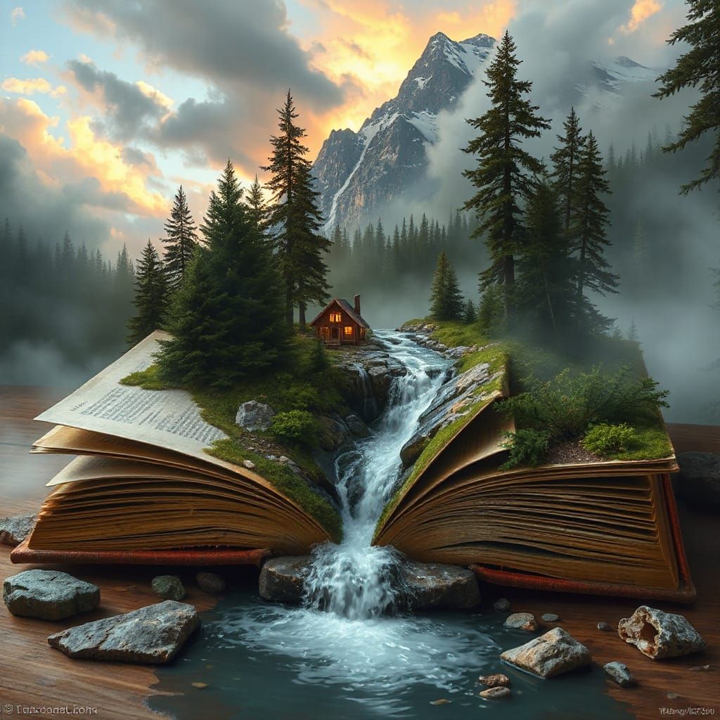 Magical Book Unleashes Overflowing Fantasy Landscapes