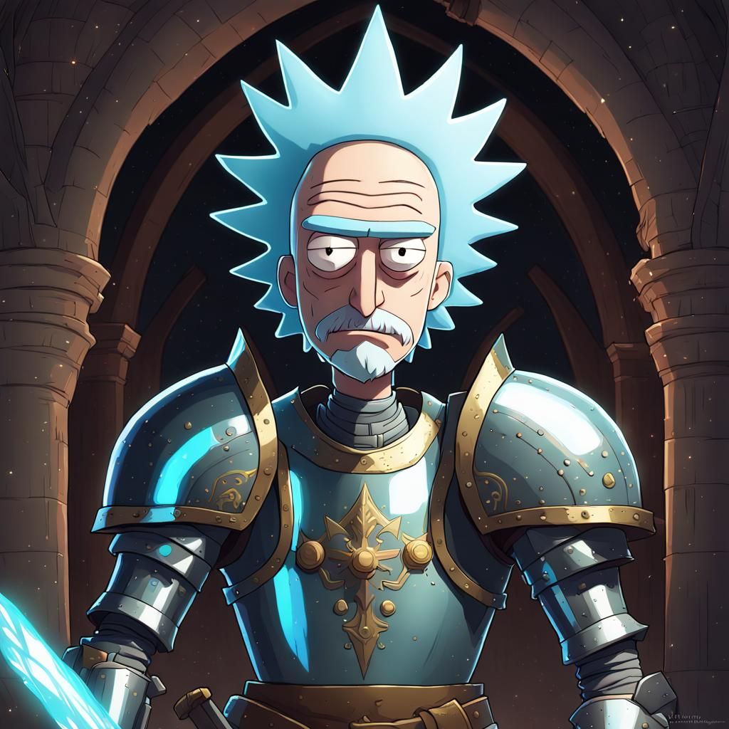 Rick Sanchez as Medieval Knight: Digital Illustration
