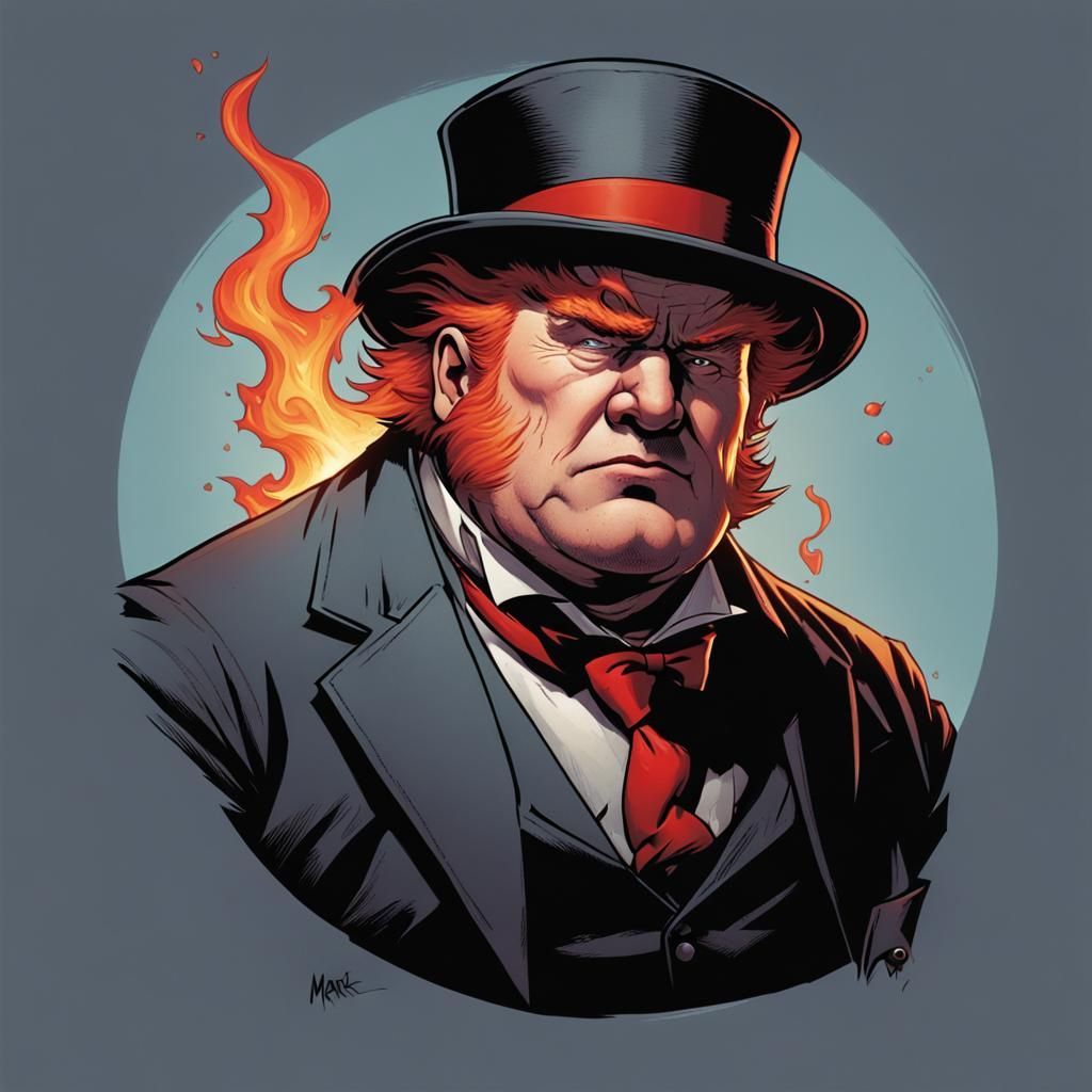 Comic Book Art of Red-Haired Azazello