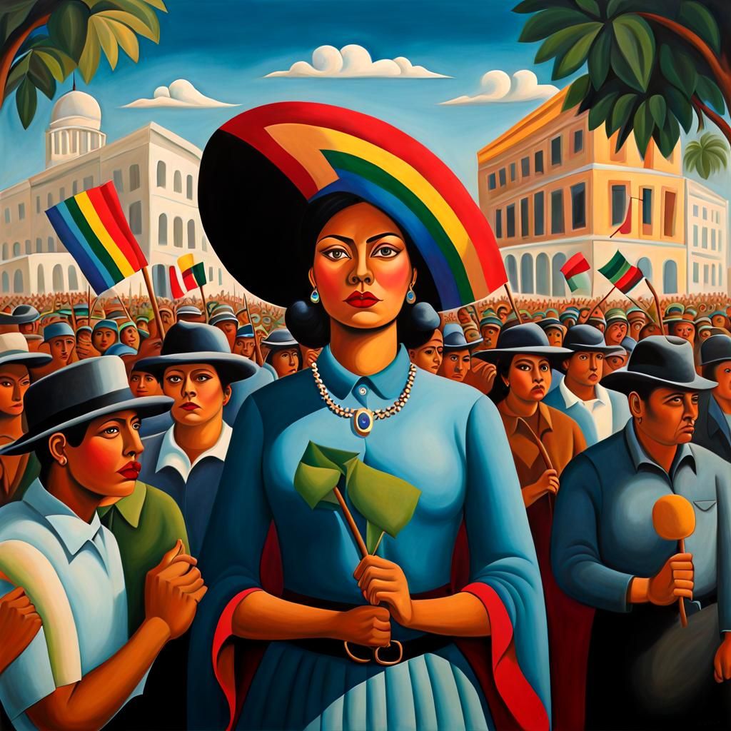 Protest Caricature in Vintage Style