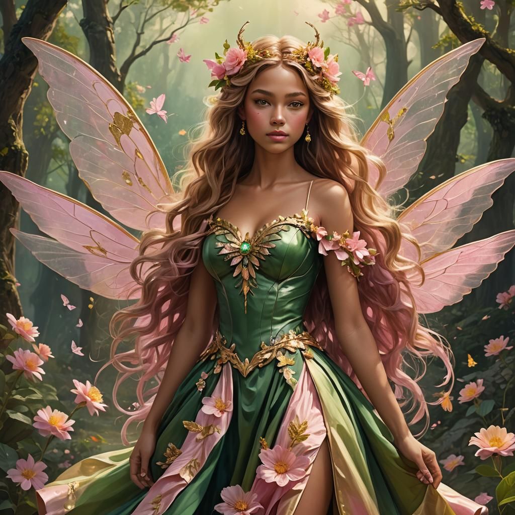 Nature Fairy with Wings in Fantasy Art