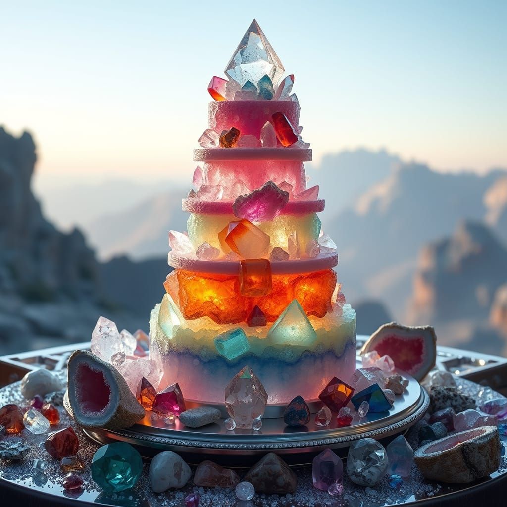 Crystal Geode Layer Cake: Opulent Celebration