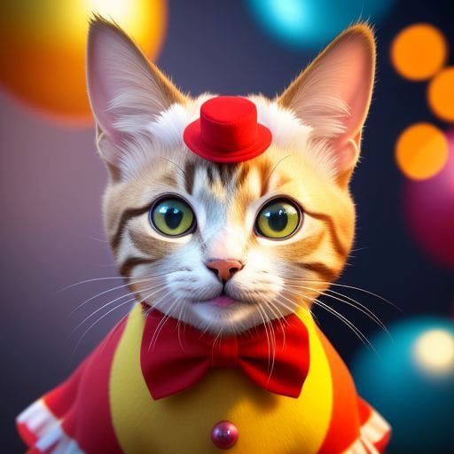 13 Days of Halloween Countdown - Caturday Costumes (clown costume)