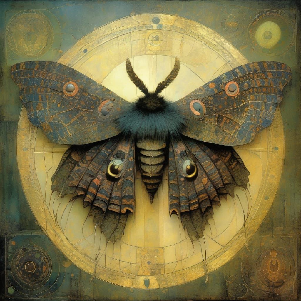 Dark Medieval Moth in Fuzzy Splendor