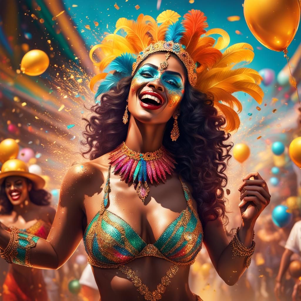 Brazilian Carnival Celebration in Splash Art Style