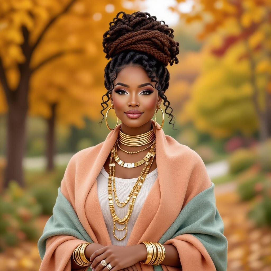 African-American Woman in Paper Cut Style