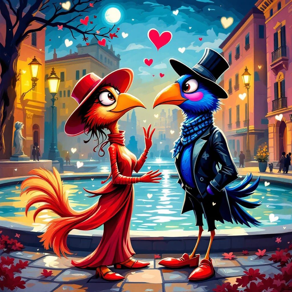 Cubist Whimsy at the Trevi Fountain