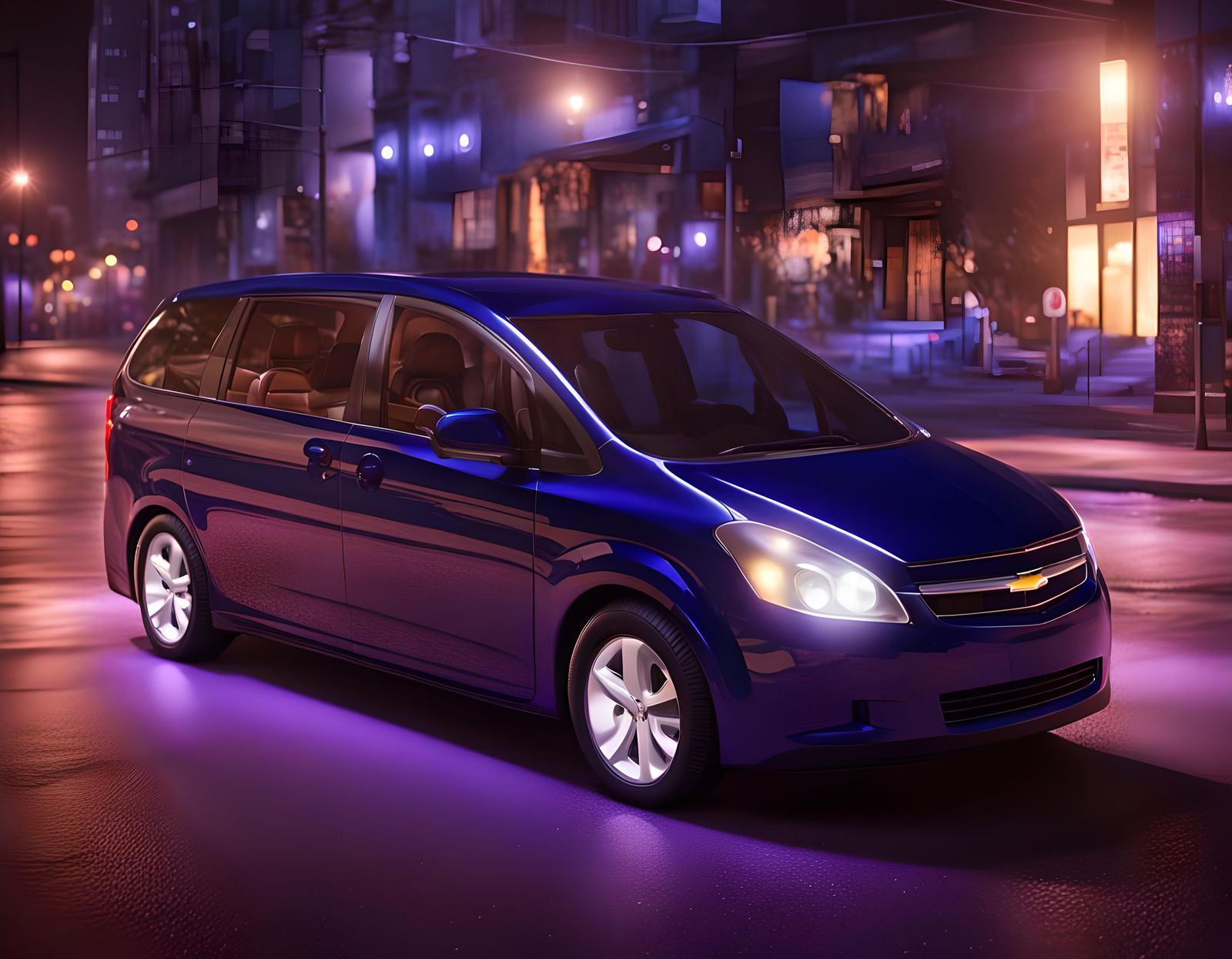 2003 Chevrolet Wish MPV at Night