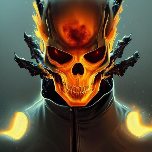 Ghost Rider Portrait in Hyperdetailed Style