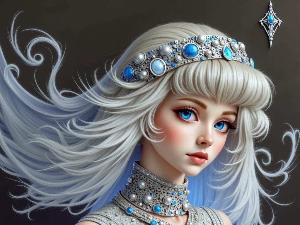 Sci-Fi Fusion Portrait of a Blonde Woman