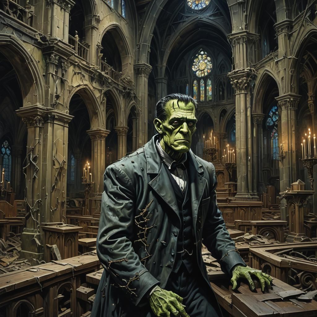 Frankenstein's Monster in Biomechanical Surrealism