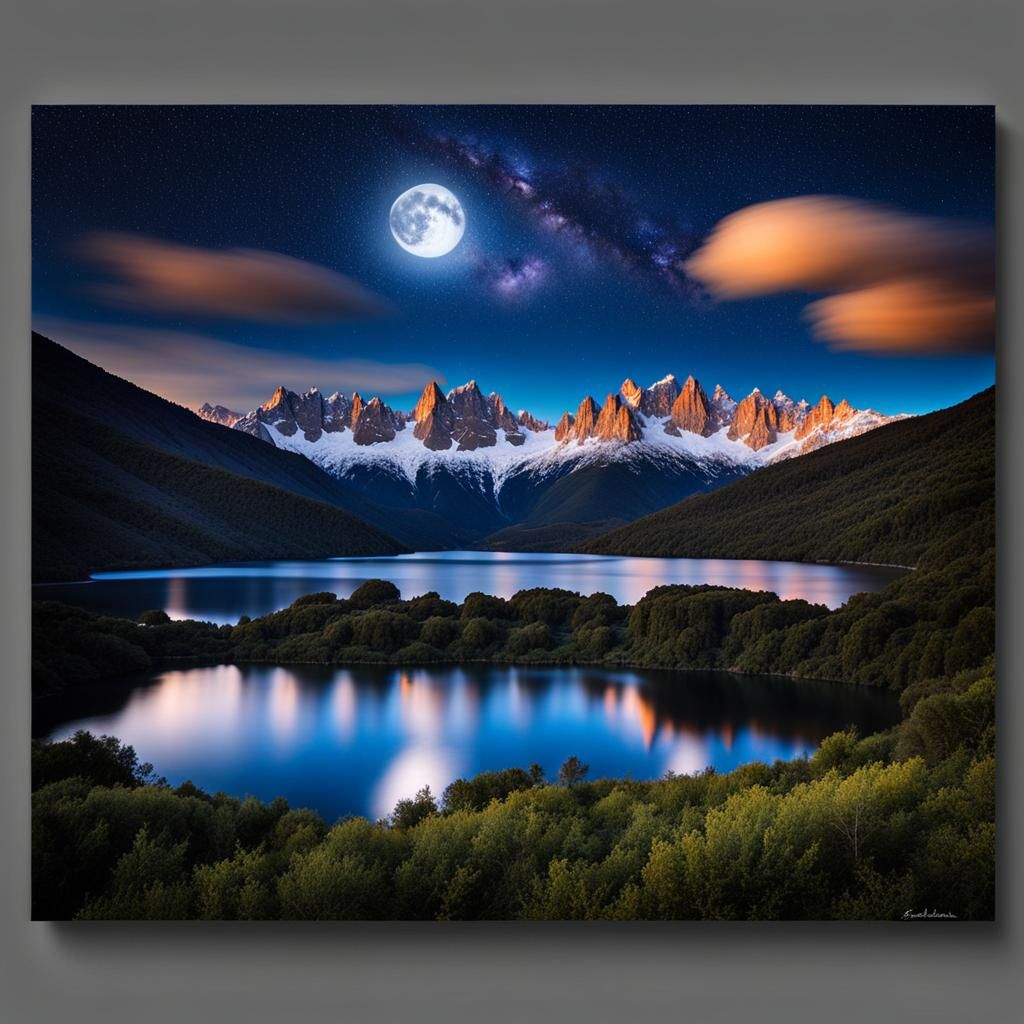 Mountain Lake Birthday Card in Watercolor Style