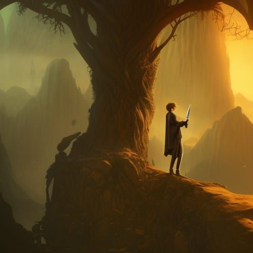 Harry Potter with Knife: Detailed Matte Painting