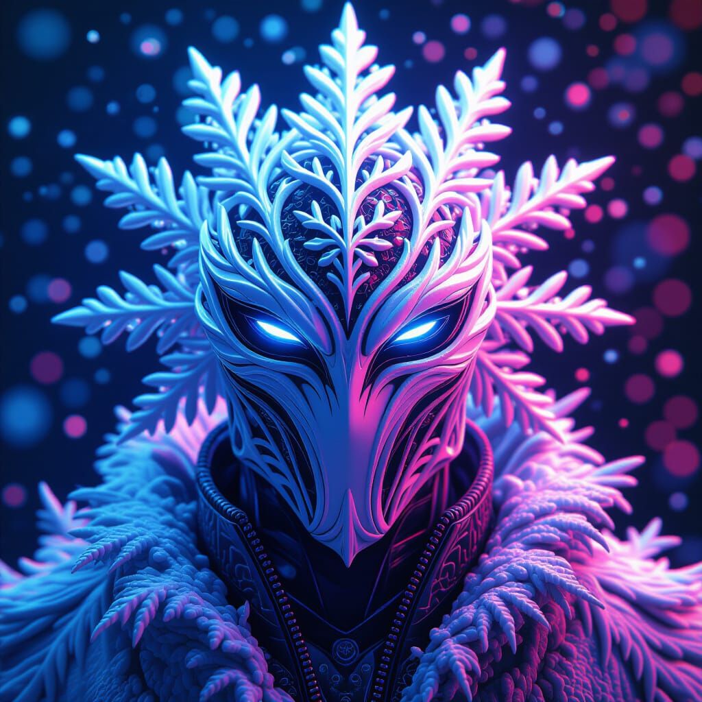 Detailed Snowflake Symbiote Portrait in Unreal Engine 5 Styl...