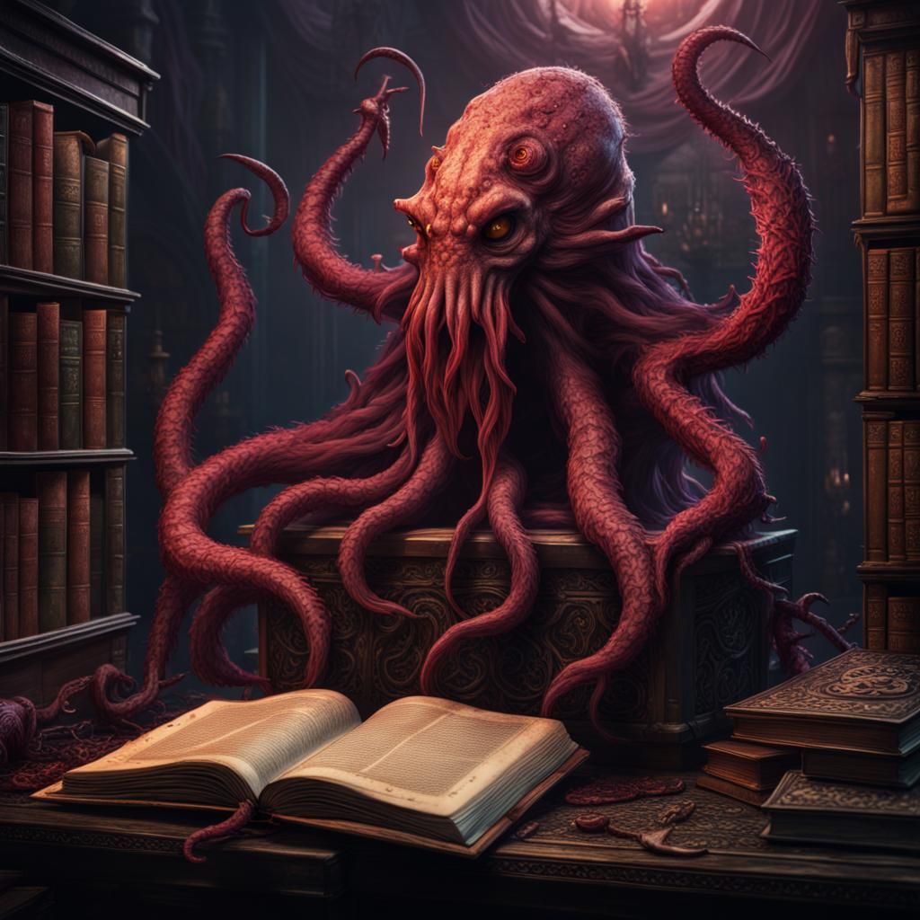 Demonic Lovecraftian Book in Detailed Matte Painting