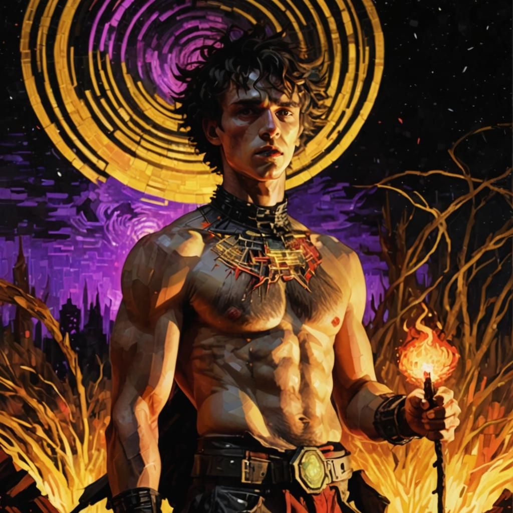 Surreal Post-Apocalyptic Forest: Darkwave Oil on Canvas