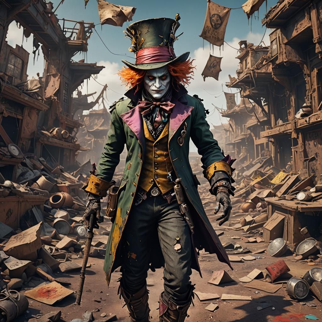 wasteland mad hatter war boy tattered clothes