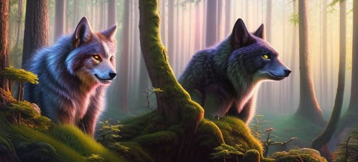 Majestic Werewolf Portrait in Hyper-Realism Style