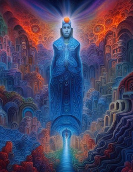 Ethereal Shamanic Realms in Dark Geometric Harmony