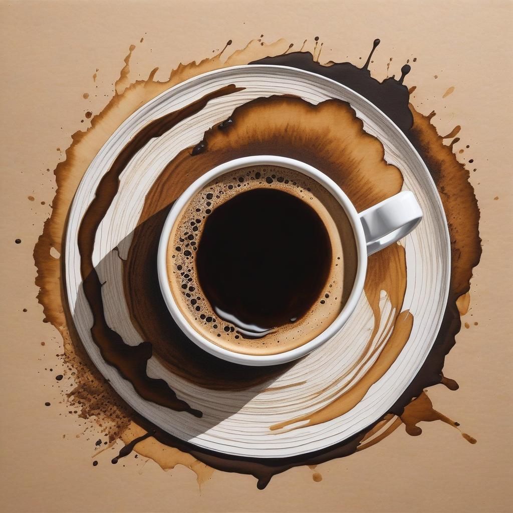 Whimsical Coffee Stain Sketch Artwork