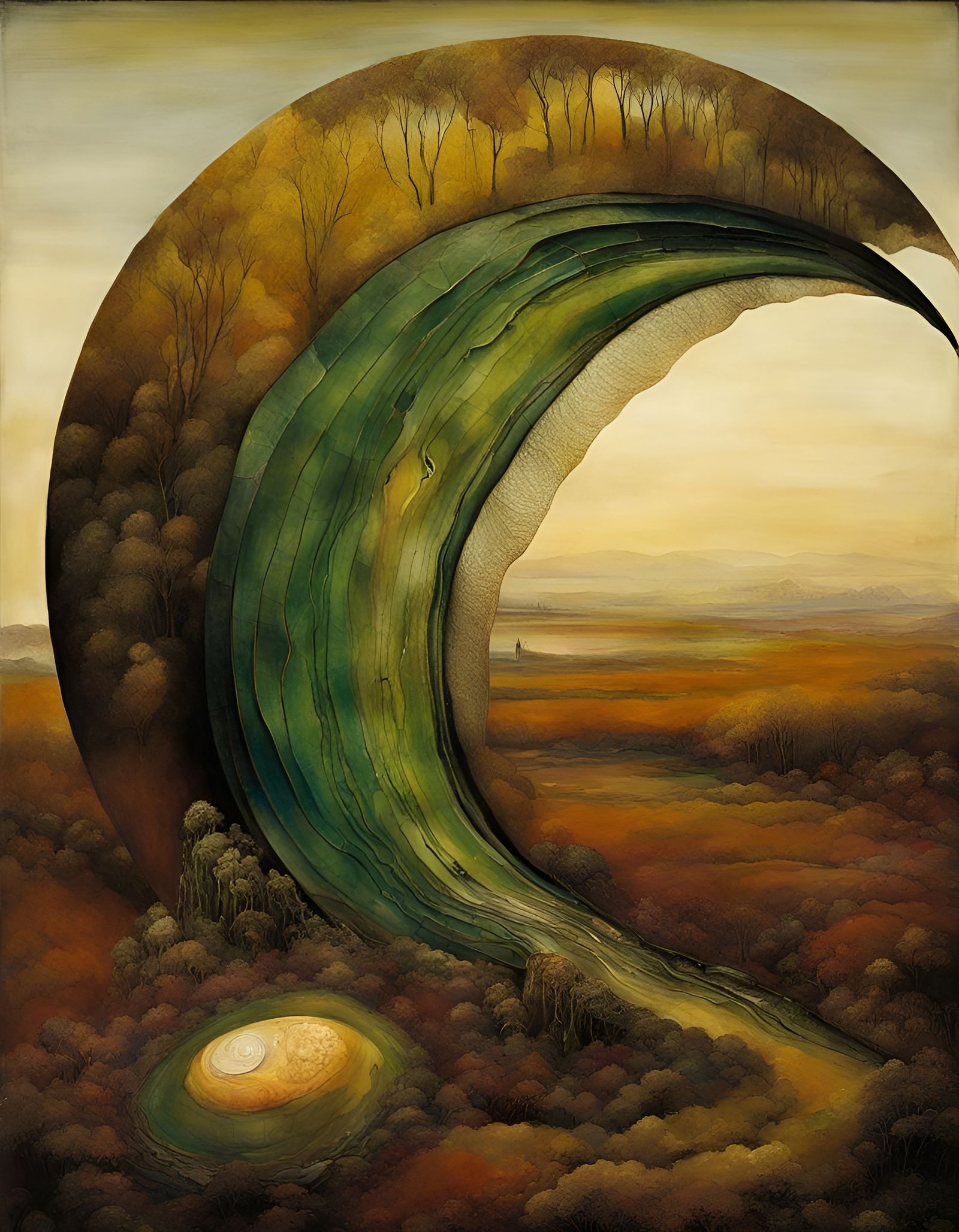 Surreal Melted Landscape in 3D Fluid Style