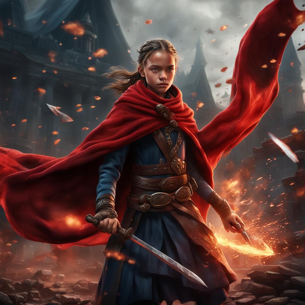 Girl with Braid and Knives: Fantasy Concept Art