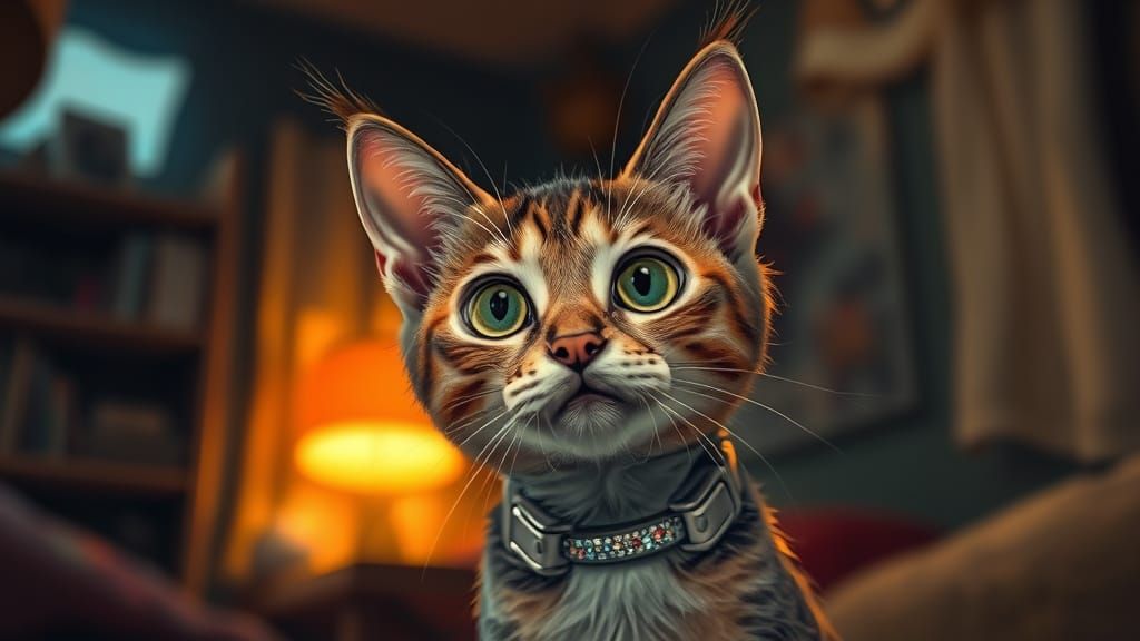 Whimsical Feline in a Dreamy Glow