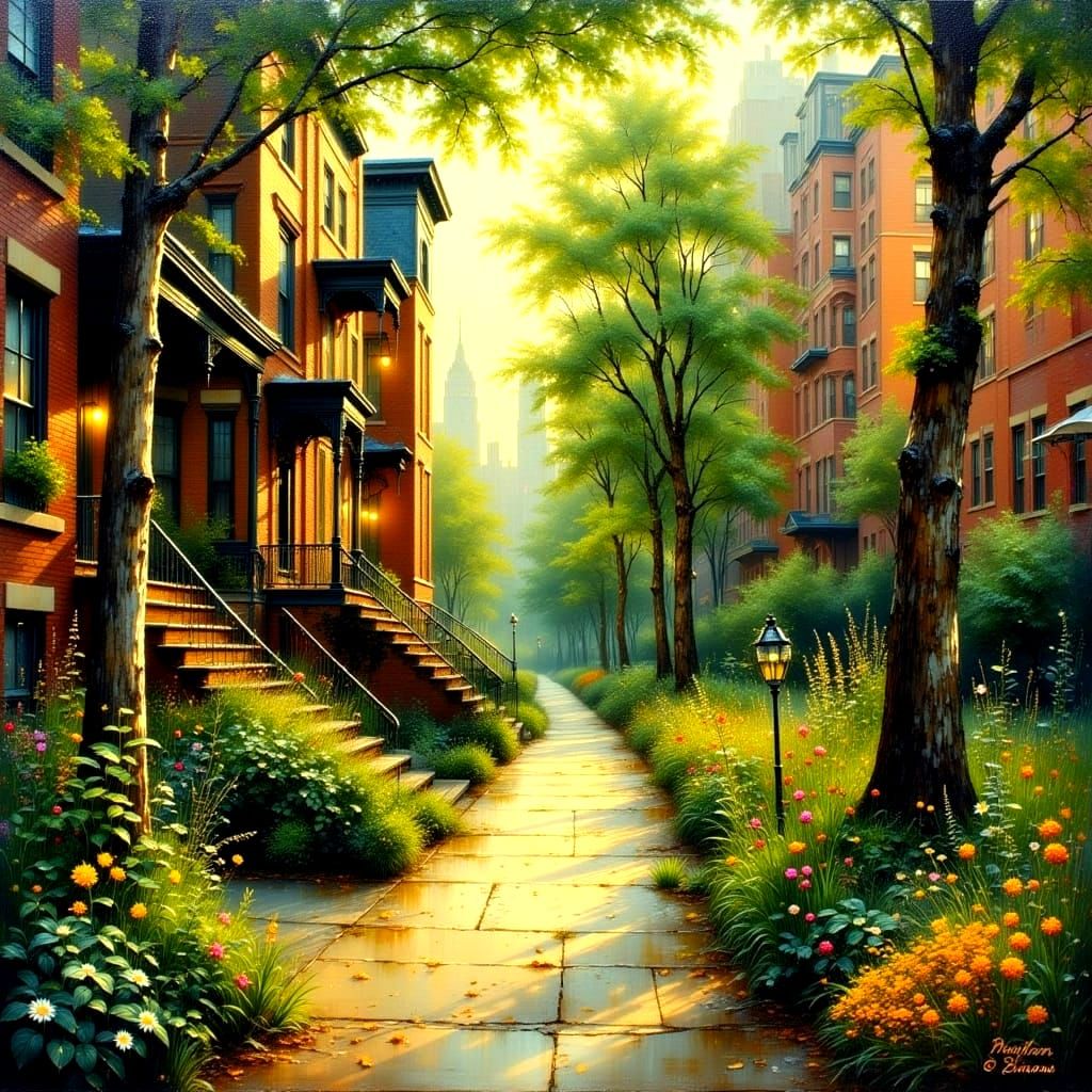 Abandoned Garden in Twilight, New York