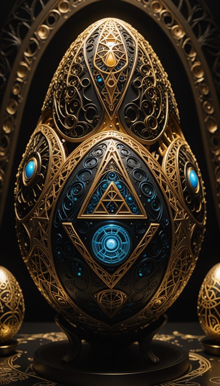 Whimsical Easter Eggs in Dark Surrealist Style