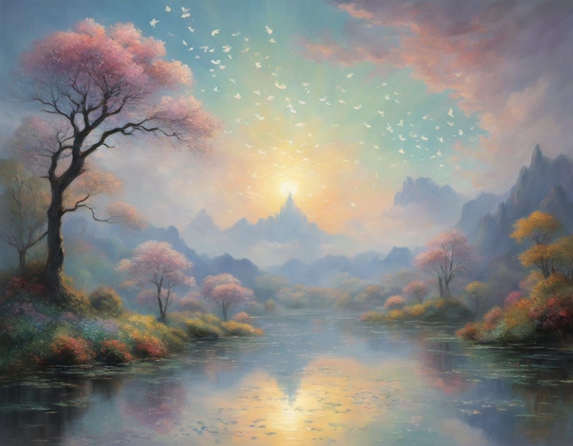 Dreamy Whispers in Shimmering Skies