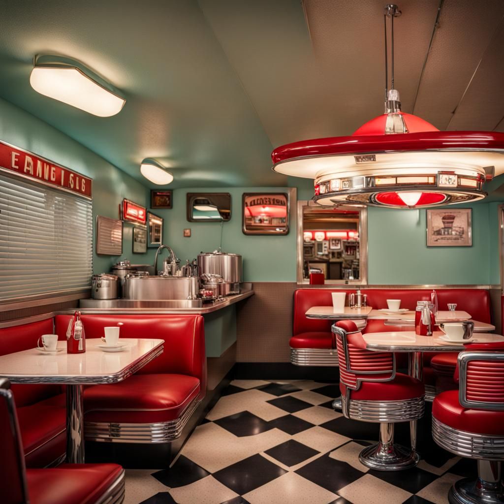 Classic 1950s Diner Scene