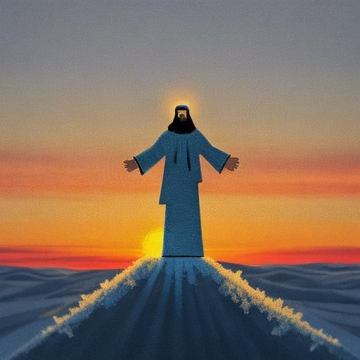 Abstract Sunrise: Jesus in a Frosty Landscape