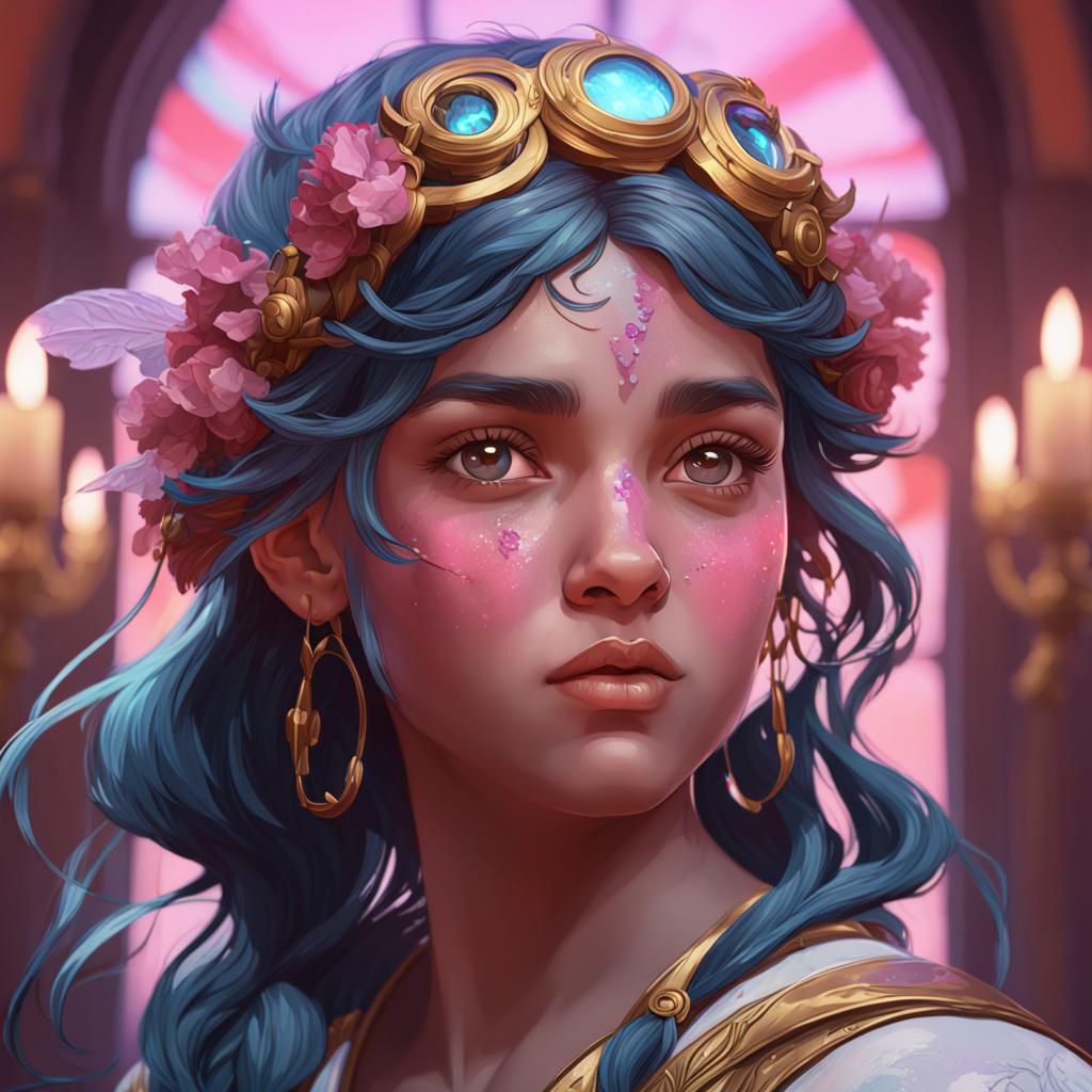 Cupid's Search: Art Nouveau Portrait