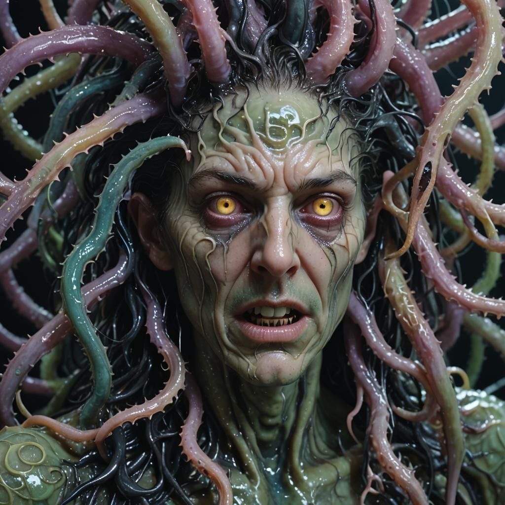 Eldritch Super Virus Infecting Human, Surrealist Style