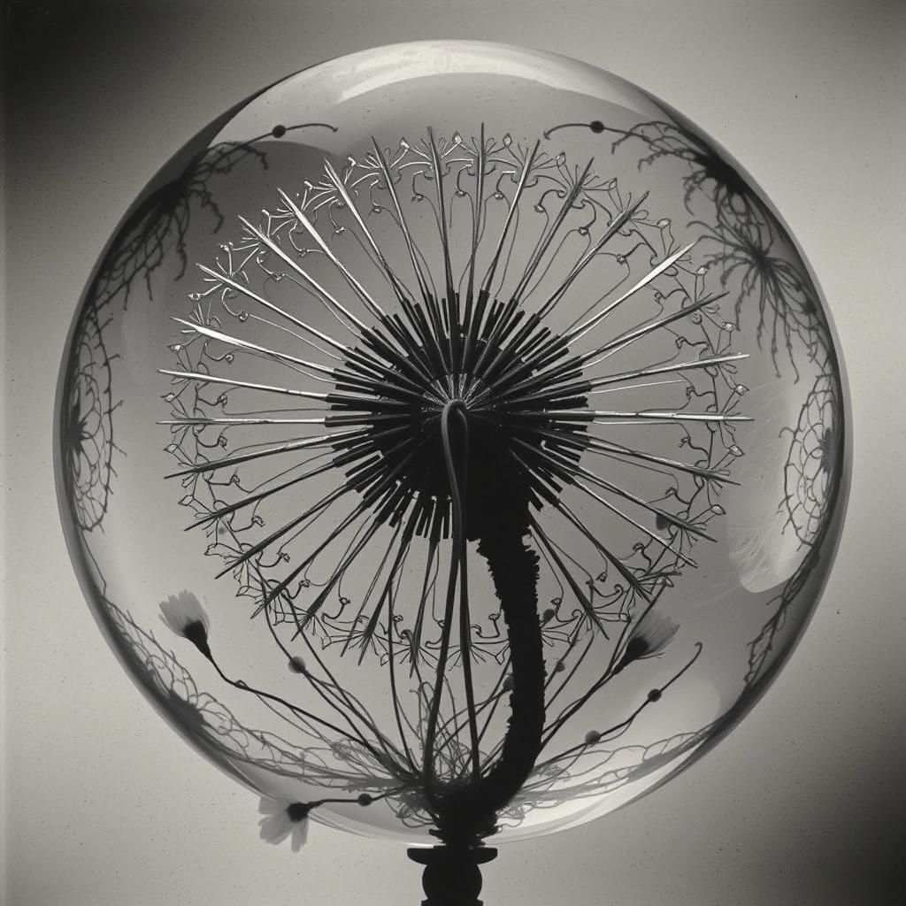 Ethereal Lace-Winged Angel in Surrealist Photogram Style