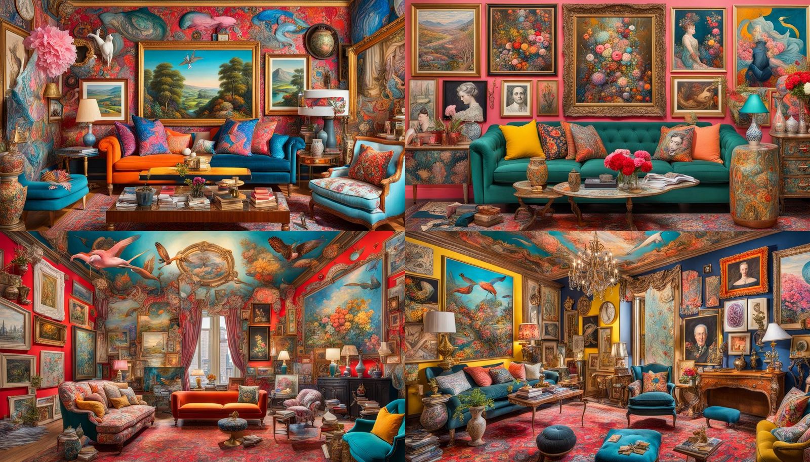 Dynamic Maximalist Art Composition