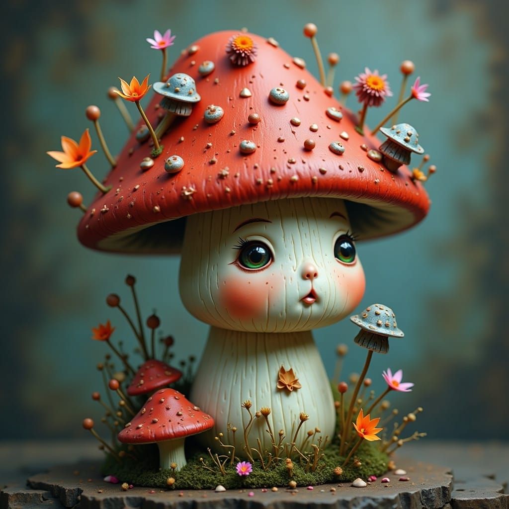 Fairytale Mushroom with Intricate Details