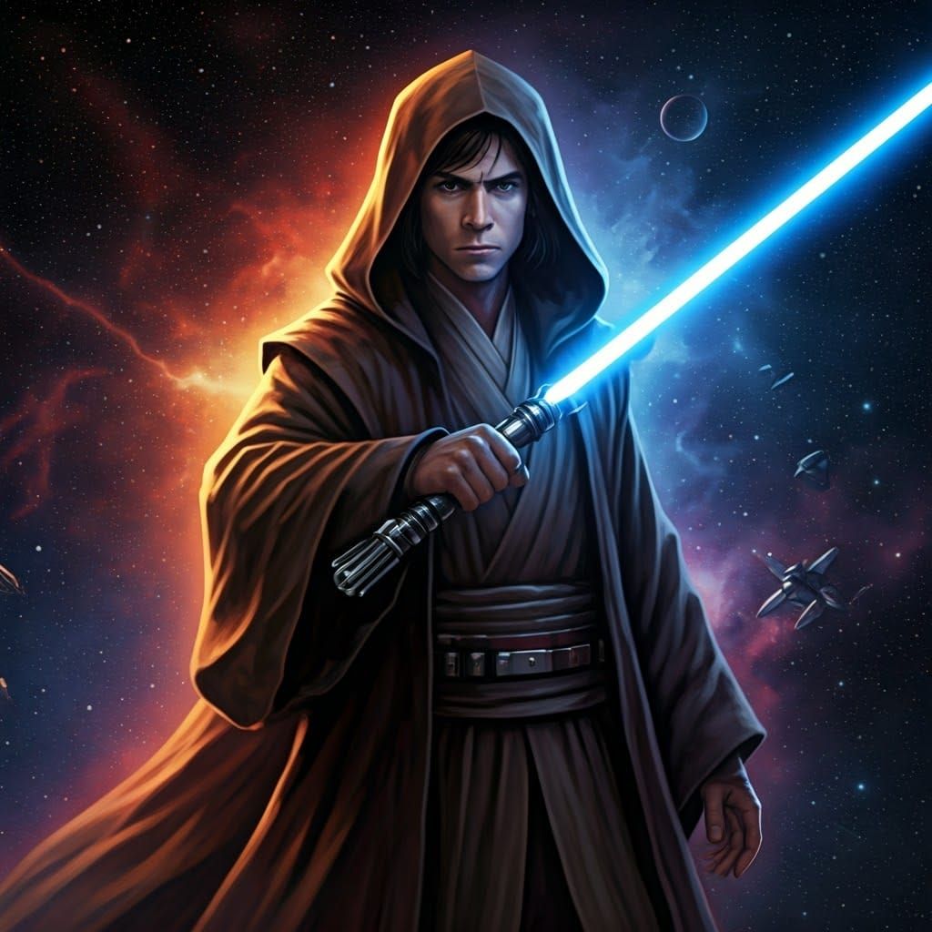 Young Jedi Knight in a Futuristic Galaxy